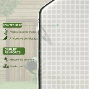 Lona de substituição para estufa de jardim 140 x 73 x 190 cm (ESTRUTURA NÃO INCLUIDA) com janela e porta anti-UV para o jardim - Branca