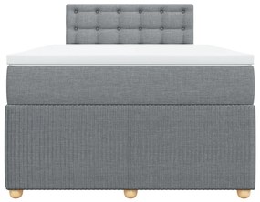 Cama boxspring com colchão 120x190 cm tecido cinzento-claro