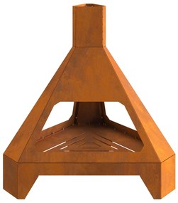 Fogo com Chaminé 50x43x52 cm Aço Envelhecido