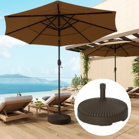 Base para Chapéu de Sol Redonda Suporte para Chapéu de Sol Preenchível com Água 23L ou Areia 28kg Ø55x30 cm Castanho