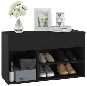 Banco sapateira 80x30x45 cm derivados de madeira preto