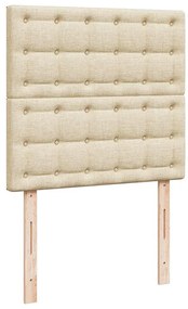 Cama com molas/colchão 90x200 cm tecido cor crème