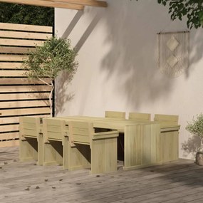 vidaXL 7 pcs conjunto de jantar p/ jardim pinho impregnado