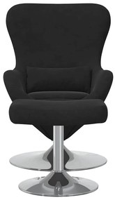 Poltrona Egg vidaXL com Puff Veludo Preto