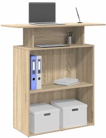 vidaXL Balcão de recepção Carvalho Sonoma 100x40x104 cm Madeira projetada