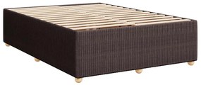 Cama com molas/colchão 160x200 cm tecido castanho-escuro