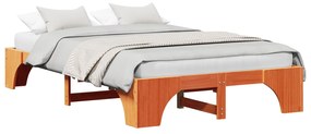 Cama de Madeira Castanho Encerado Madeira maciça 140 x 190 cm