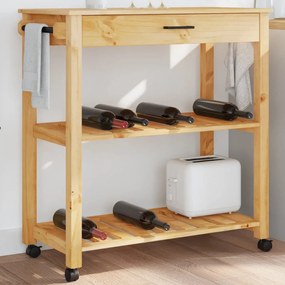 vidaXL Carrinho de cozinha MONZA 84x40x90 cm madeira de pinho maciça