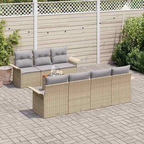 Conjunto de Sofá de Jardim de 8 Peças com Almofadas em Rattan Poliéste