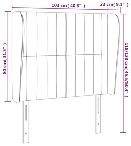Cabeceira cama c/ abas tecido 103x23x118/128 cm castanho-escuro