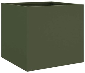 Vasos/floreiras 2 pcs 32x30x29 cm aço verde azeitona