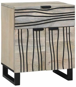 vidaXL Mesas de cabeceira com gaveta Branco e Preto 50 x 33 x 60 cm