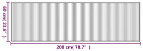 Tapete retangular 60x200 cm bambu cinzento