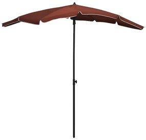vidaXL Guarda-sol de jardim com poste 200x130 cm terracota