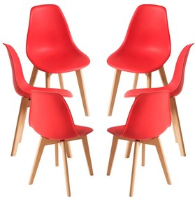 Pack 6 Cadeiras Kelen - Vermelho