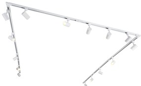 Sistema de calhas moderno monofásico branco com 15 focos - Jeana