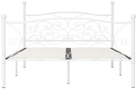 Estrutura de cama com estrado de ripas 140x200 cm metal branco