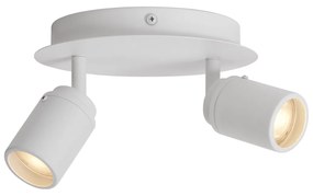 Foco de casa de banho moderno branco 2 luzes IP44 - Ducha