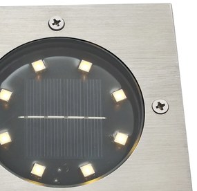 Conjunto de 6 projetores de chão quadrados em alumínio Incl. LED IP65 Solar - Terry Moderno