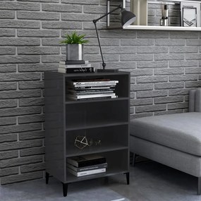 vidaXL Aparador 57x35x90 cm derivados de madeira cinza brilhante