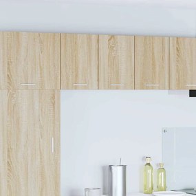 vidaXL Armário suspenso com porta Riga 2 pcs Carvalho Sonoma e Branco