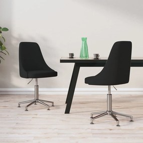 vidaXL Cadeiras de jantar giratórias 2 pcs tecido preto