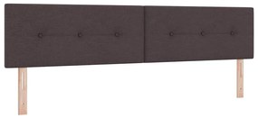 Cama Box Spring vidaXL com Colchão Castanho Escuro 200x200 cm Tecido
