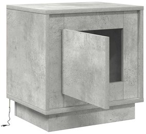 Criado-mudo com Luzes LED Cinza Betão 44x34,5x45 cm