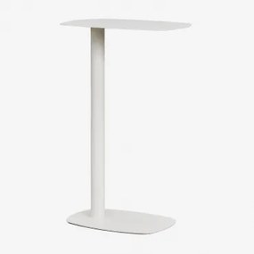 Mesa Auxiliar Retangular 40x25 Cm Em Aço Odelia ↑65 Cm & Gardénia Branco - Sklum