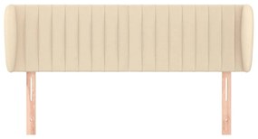 Cabeceira de cama c/ abas tecido 147x23x78/88 cm creme