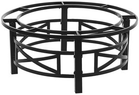 Lareira redonda em aço preto HIERRO Beliani