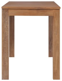 Mesa de jantar teca maciça com acabamento natural 140x70x76 cm