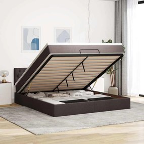 vidaXL Estrutura de cama otomana com colchão 180x200cm castanho escuro