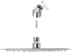 Cabeças de chuveiro 2 pcs aço inoxidável Ø 25 cm