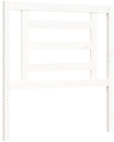 Cama sem colchão 90x200 cm madeira de pinho maciça branco