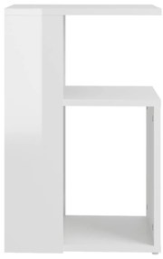 Mesa de apoio 36x30x56 cm contraplacado branco brilhante