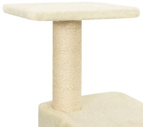 Árvore para gatos c/ postes arranhadores sisal 119 cm cor creme