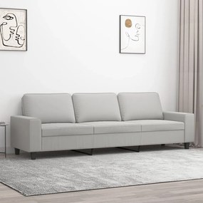 vidaXL Sofá de 3 lugares 210 cm tecido de microfibra cinzento-claro