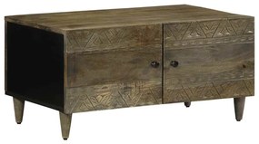 Mesa centro cinzento claro 80x50x40 cm madeira mangueira maciça
