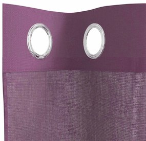 Cortinas de voile com ilhós 2 pcs roxo 140x300 cm