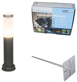 Candeeiro de poste exterior antracite 45 cm IP44 - Rox com estaca para o solo e prensa-cabos Moderno