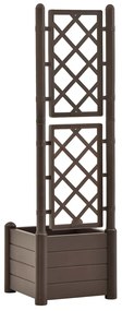 Vaso/floreira de jardim com treliça 43x43x142 cm PP cor moca