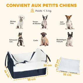 Cadeira auto para cães com cinto de segurança e sistema de fixação, cadeira auto para cães 55 x 46 x 32 cm azul-marinho