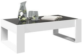 Mesa de centro luzes LED Infinity 90x53x30 cm branco