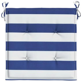 Almofadões p/ cadeira 2pcs 40x40x4 cm tecido riscas azul/branco