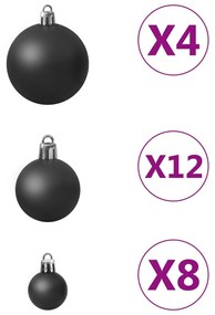 Conjunto de bolas de natal 100 pcs preto