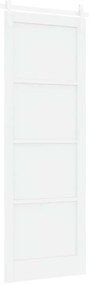 Porta Deslizante com Kit de Ferragens Branca 83x232 cm Madeira Sólida