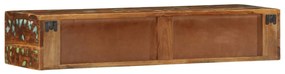 Armário de TV para parede 100x30x19cm madeira recuperada maciça