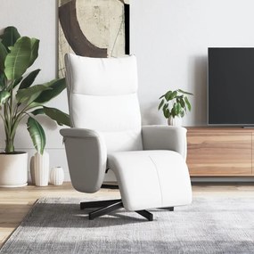 Cadeira reclinável com apoio de pés couro artificial branco