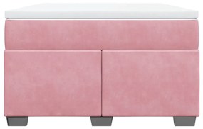 Cama boxspring com colchão 120x190 cm veludo rosa